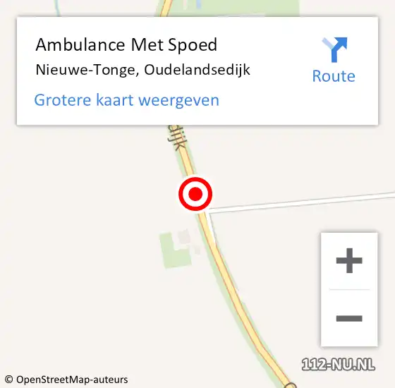 Locatie op kaart van de 112 melding: Ambulance Met Spoed Naar Nieuwe-Tonge, Oudelandsedijk op 22 september 2015 17:40