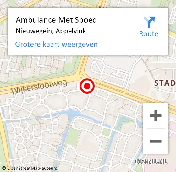 Locatie op kaart van de 112 melding: Ambulance Met Spoed Naar Nieuwegein, Appelvink op 22 september 2015 22:40