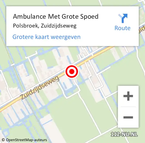 Locatie op kaart van de 112 melding: Ambulance Met Grote Spoed Naar Polsbroek, Zuidzijdseweg op 23 september 2015 01:03