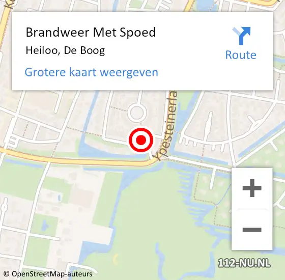 Locatie op kaart van de 112 melding: Brandweer Met Spoed Naar Heiloo, De Boog op 23 september 2015 02:07