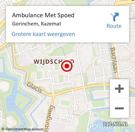 Locatie op kaart van de 112 melding: Ambulance Met Spoed Naar Gorinchem, Kazemat op 23 september 2015 09:43