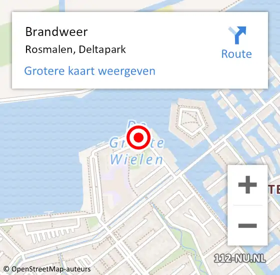 Locatie op kaart van de 112 melding: Brandweer Rosmalen, Deltapark op 23 september 2015 10:32