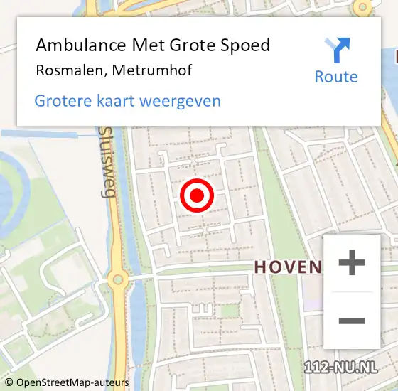 Locatie op kaart van de 112 melding: Ambulance Met Grote Spoed Naar Rosmalen, Metrumhof op 23 september 2015 11:25