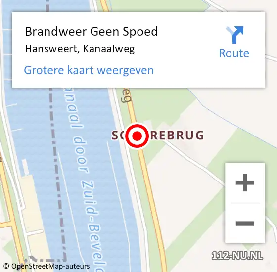 Locatie op kaart van de 112 melding: Brandweer Geen Spoed Naar Hansweert, Kanaalweg op 23 september 2015 13:11