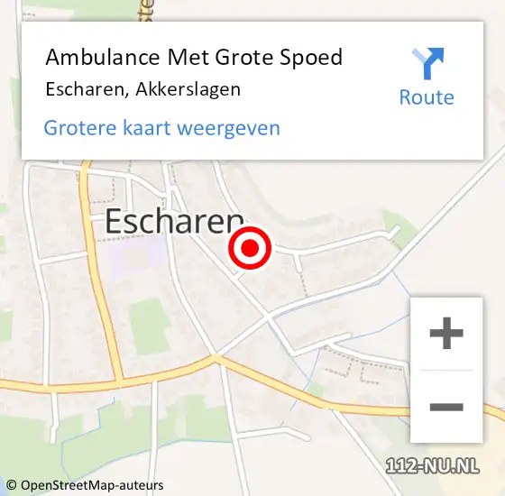 Locatie op kaart van de 112 melding: Ambulance Met Grote Spoed Naar Escharen, Akkerslagen op 21 november 2013 12:07