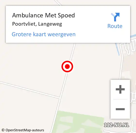 Locatie op kaart van de 112 melding: Ambulance Met Spoed Naar Poortvliet, Langeweg op 23 september 2015 16:13