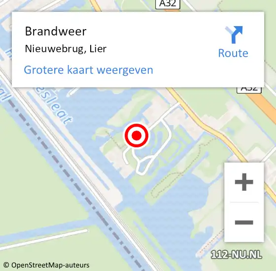 Locatie op kaart van de 112 melding: Brandweer Nieuwebrug, Lier op 23 september 2015 17:07