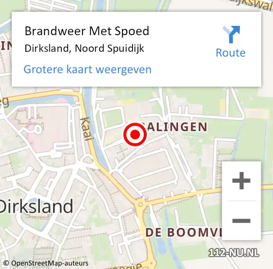 Locatie op kaart van de 112 melding: Brandweer Met Spoed Naar Dirksland, Noord Spuidijk op 23 september 2015 18:04