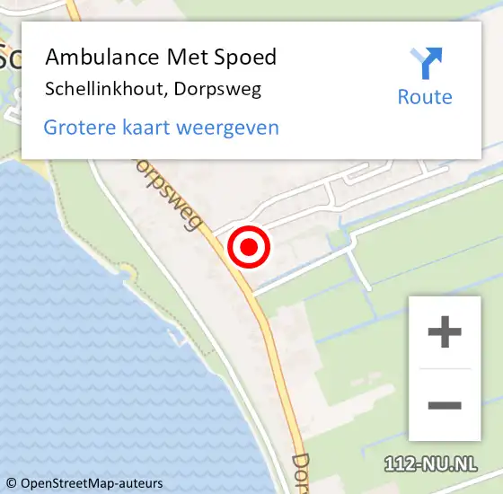 Locatie op kaart van de 112 melding: Ambulance Met Spoed Naar Schellinkhout, Dorpsweg op 24 september 2015 01:37