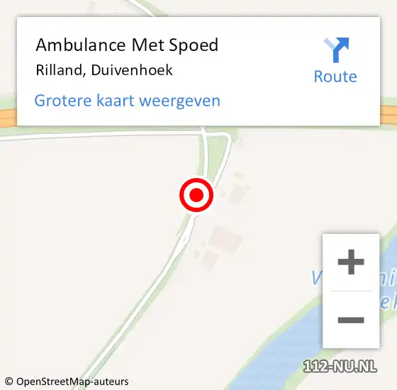 Locatie op kaart van de 112 melding: Ambulance Met Spoed Naar Rilland, Duivenhoek op 24 september 2015 02:36