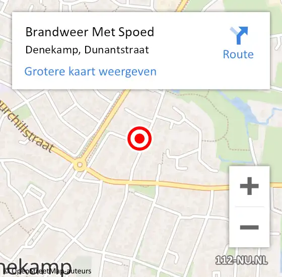 Locatie op kaart van de 112 melding: Brandweer Met Spoed Naar Denekamp, Dunantstraat op 24 september 2015 09:25