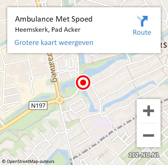 Locatie op kaart van de 112 melding: Ambulance Met Spoed Naar Heemskerk, Pad Acker op 24 september 2015 10:02