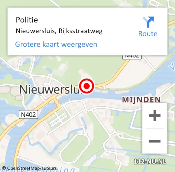 Locatie op kaart van de 112 melding: Politie Nieuwersluis, Rijksstraatweg op 24 september 2015 13:20