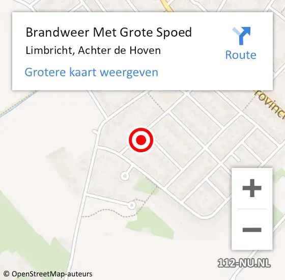 Locatie op kaart van de 112 melding: Brandweer Met Grote Spoed Naar Limbricht, Achter de Hoven op 24 september 2015 23:00