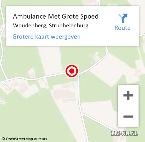 Locatie op kaart van de 112 melding: Ambulance Met Grote Spoed Naar Woudenberg, Strubbelenburg op 21 november 2013 14:51