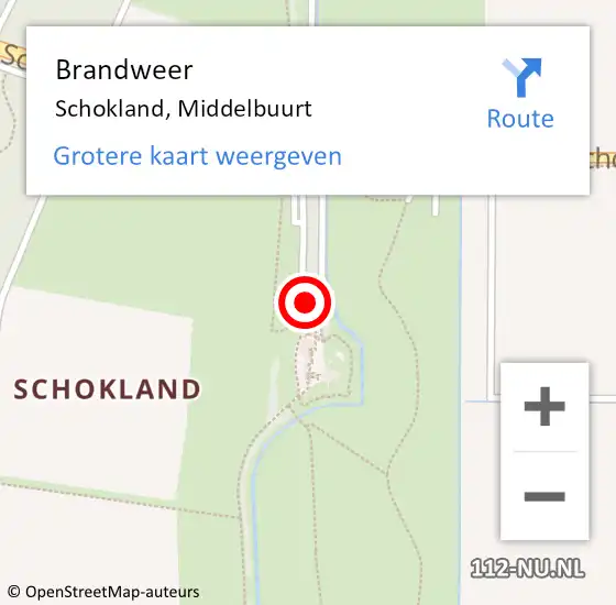 Locatie op kaart van de 112 melding: Brandweer Schokland, Middelbuurt op 25 september 2015 12:19