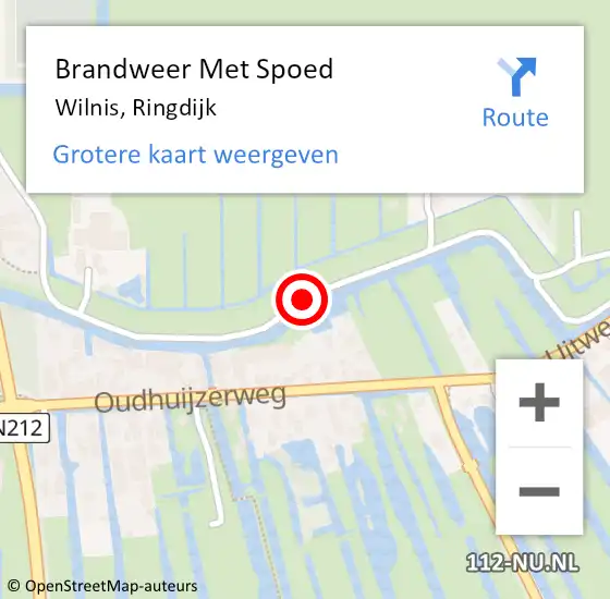 Locatie op kaart van de 112 melding: Brandweer Met Spoed Naar Wilnis, Ringdijk op 25 september 2015 16:55