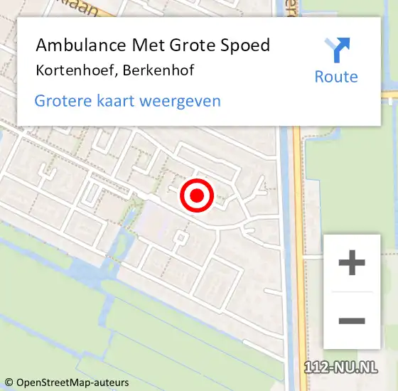 Locatie op kaart van de 112 melding: Ambulance Met Grote Spoed Naar Kortenhoef, Berkenhof op 21 november 2013 15:48