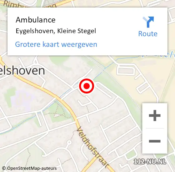 Locatie op kaart van de 112 melding: Ambulance Eygelshoven, Kleine Stegel op 21 november 2013 16:05