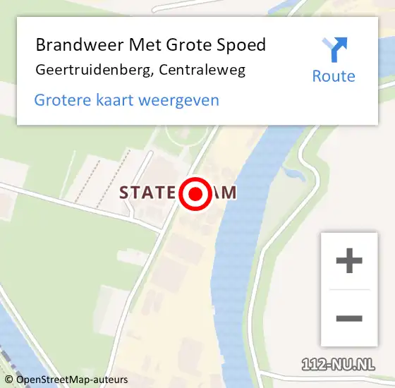 Locatie op kaart van de 112 melding: Brandweer Met Grote Spoed Naar Geertruidenberg, Centraleweg op 26 september 2015 01:29