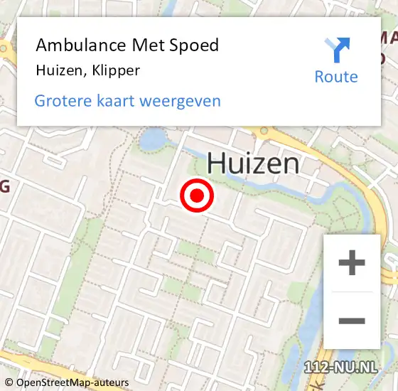 Locatie op kaart van de 112 melding: Ambulance Met Spoed Naar Huizen, Klipper op 5 september 2013 17:25