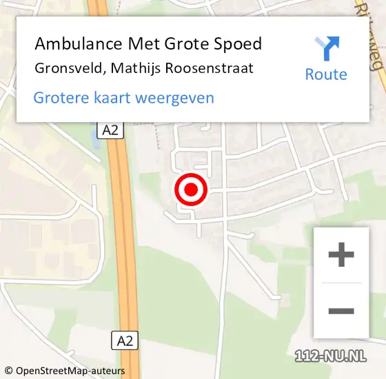 Locatie op kaart van de 112 melding: Ambulance Met Grote Spoed Naar Gronsveld, Mathijs Roosenstraat op 21 november 2013 16:42