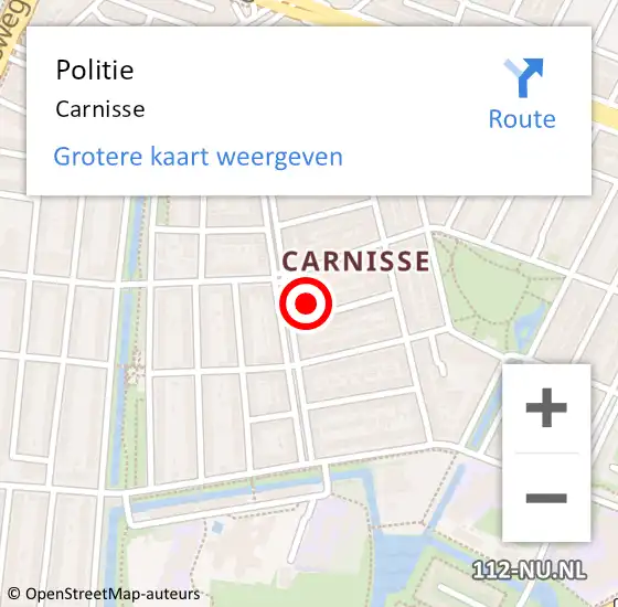 Locatie op kaart van de 112 melding: Politie Carnisse op 26 september 2015 11:15