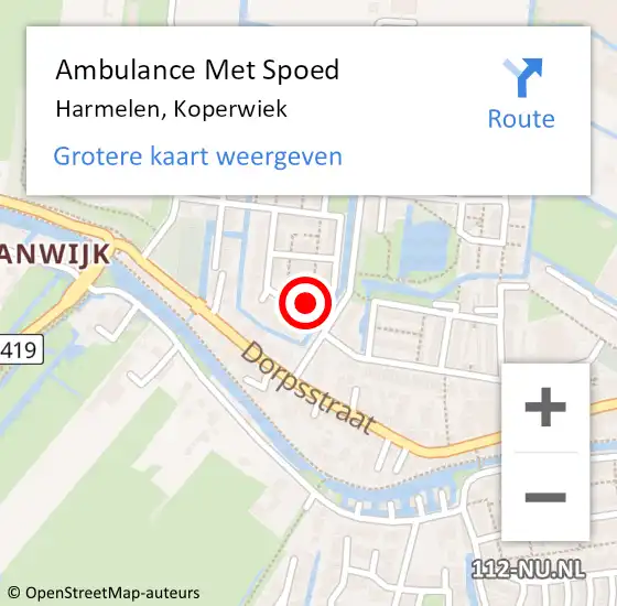 Locatie op kaart van de 112 melding: Ambulance Met Spoed Naar Harmelen, Koperwiek op 26 september 2015 12:29