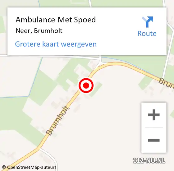 Locatie op kaart van de 112 melding: Ambulance Met Spoed Naar Neer, Brumholt op 26 september 2015 12:33