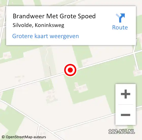 Locatie op kaart van de 112 melding: Brandweer Met Grote Spoed Naar Silvolde, Koninksweg op 26 september 2015 14:35