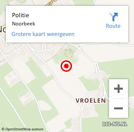Locatie op kaart van de 112 melding: Politie Noorbeek op 26 september 2015 14:48
