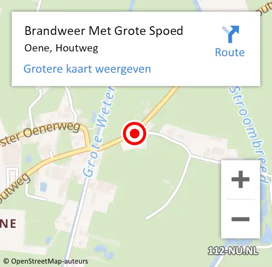 Locatie op kaart van de 112 melding: Brandweer Met Grote Spoed Naar Oene, Houtweg op 26 september 2015 16:07