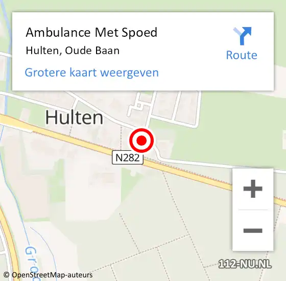 Locatie op kaart van de 112 melding: Ambulance Met Spoed Naar Hulten, Oude Baan op 21 november 2013 18:08