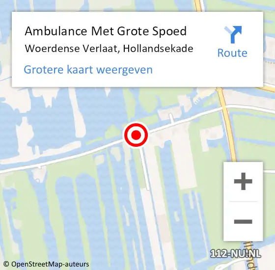 Locatie op kaart van de 112 melding: Ambulance Met Grote Spoed Naar Woerdense Verlaat, Hollandsekade op 27 september 2015 08:48