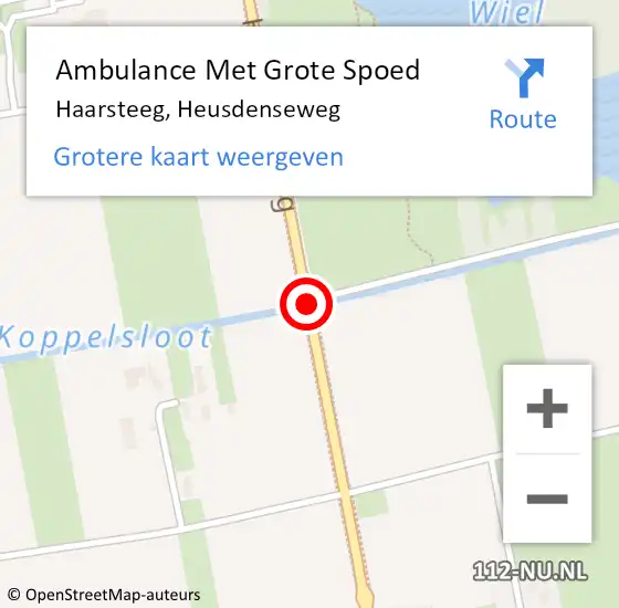 Locatie op kaart van de 112 melding: Ambulance Met Grote Spoed Naar Haarsteeg, Heusdenseweg op 27 september 2015 13:15