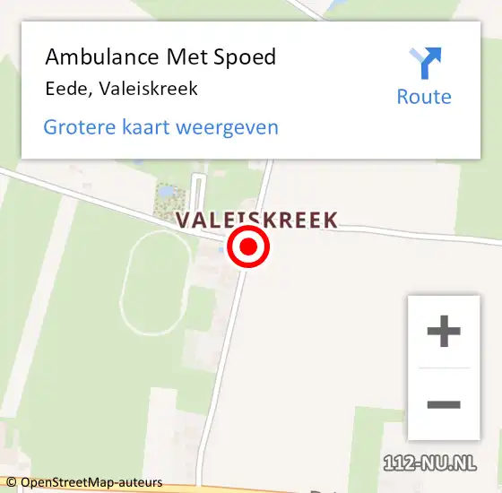 Locatie op kaart van de 112 melding: Ambulance Met Spoed Naar Eede, Valeiskreek op 27 september 2015 13:50