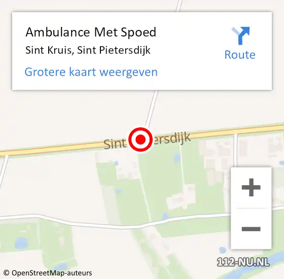 Locatie op kaart van de 112 melding: Ambulance Met Spoed Naar Sint Kruis, Sint Pietersdijk op 27 september 2015 14:54