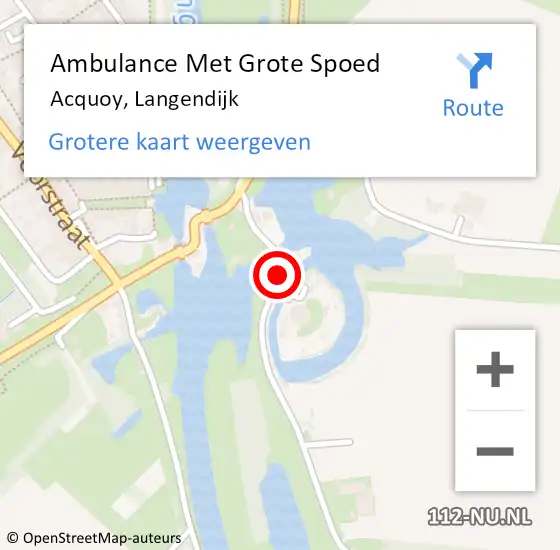 Locatie op kaart van de 112 melding: Ambulance Met Grote Spoed Naar Acquoy, Langendijk op 27 september 2015 15:24