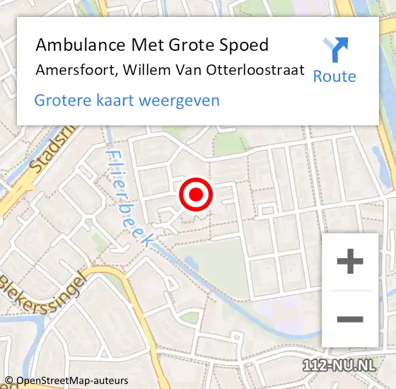 Locatie op kaart van de 112 melding: Ambulance Met Grote Spoed Naar Amersfoort, Willem Van Otterloostraat op 27 september 2015 22:25