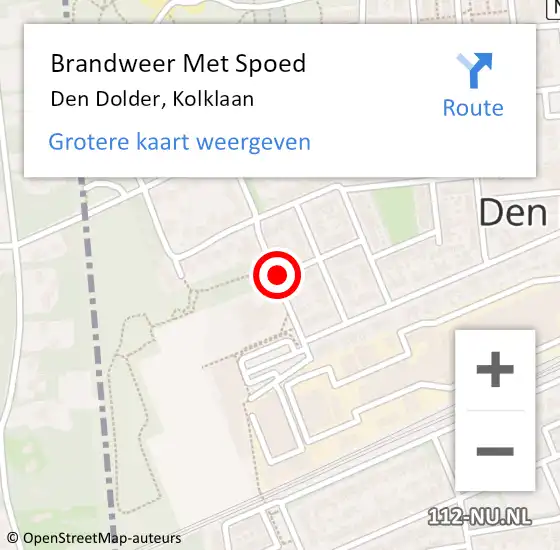 Locatie op kaart van de 112 melding: Brandweer Met Spoed Naar Den Dolder, Kolklaan op 27 september 2015 23:29