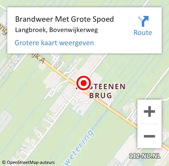 Locatie op kaart van de 112 melding: Brandweer Met Grote Spoed Naar Langbroek, Bovenwijkerweg op 21 november 2013 20:24