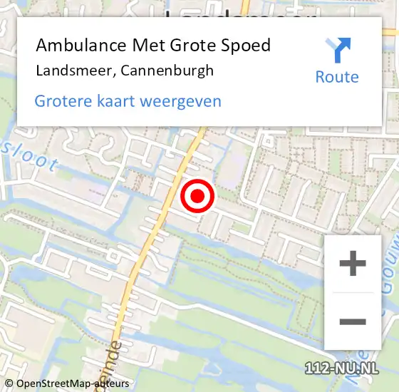 Locatie op kaart van de 112 melding: Ambulance Met Grote Spoed Naar Landsmeer, Cannenburgh op 28 september 2015 08:35