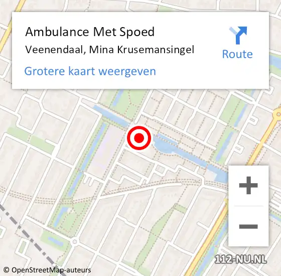 Locatie op kaart van de 112 melding: Ambulance Met Spoed Naar Veenendaal, Mina Krusemansingel op 28 september 2015 09:14