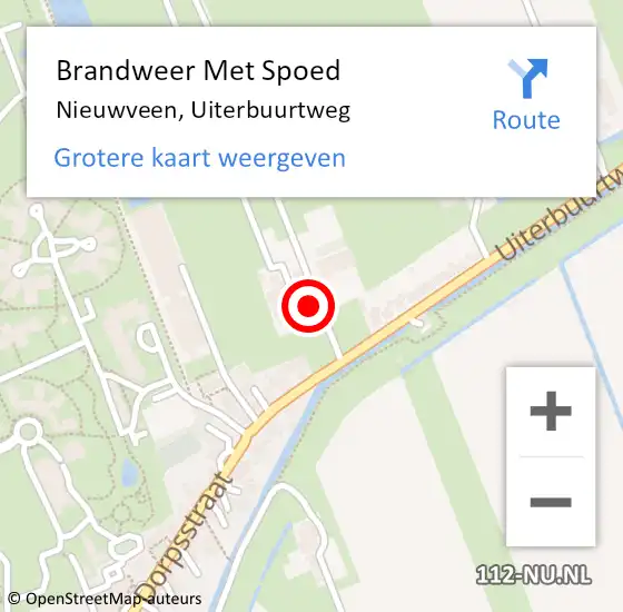 Locatie op kaart van de 112 melding: Brandweer Met Spoed Naar Nieuwveen, Uiterbuurtweg op 28 september 2015 09:33