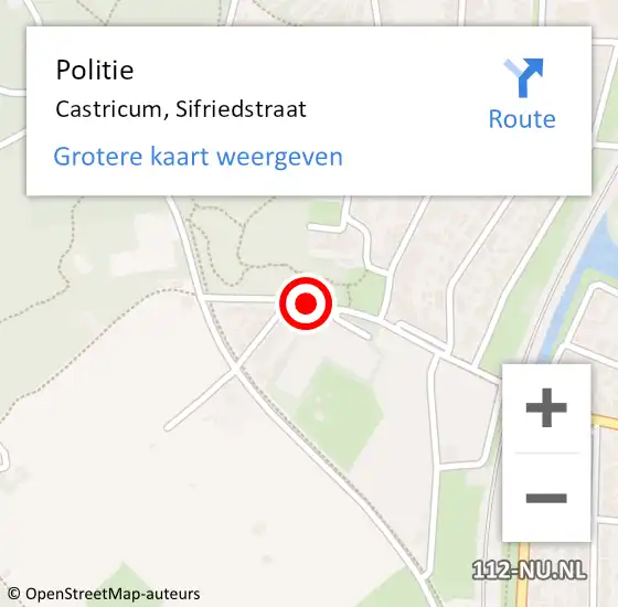 Locatie op kaart van de 112 melding: Politie Castricum, Sifriedstraat op 28 september 2015 11:50