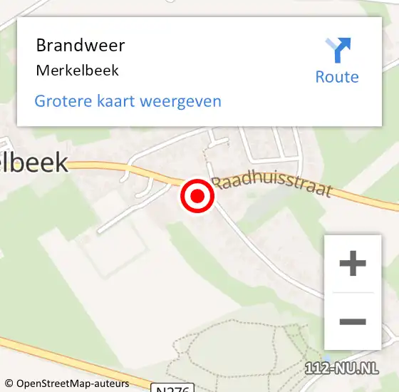 Locatie op kaart van de 112 melding: Brandweer Merkelbeek op 21 november 2013 21:37