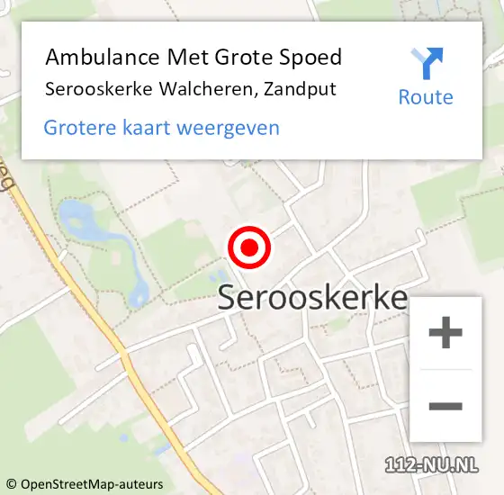 Locatie op kaart van de 112 melding: Ambulance Met Grote Spoed Naar Serooskerke Walcheren, Zandput op 21 november 2013 21:54