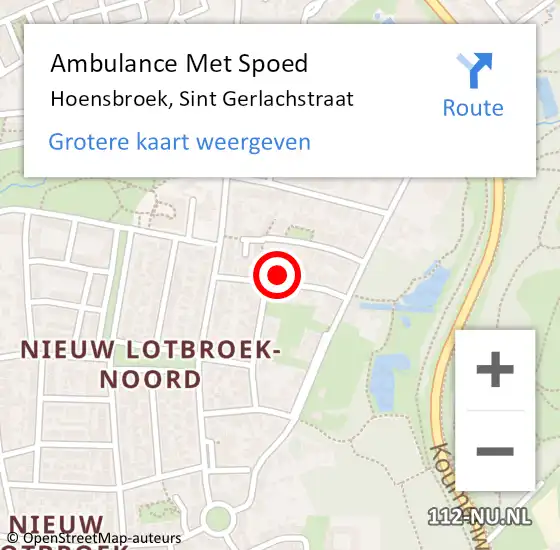 Locatie op kaart van de 112 melding: Ambulance Met Spoed Naar Hoensbroek, Sint Gerlachstraat op 21 november 2013 22:34