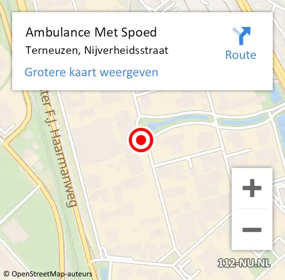 Locatie op kaart van de 112 melding: Ambulance Met Spoed Naar Terneuzen, Nijverheidsstraat op 28 september 2015 17:02