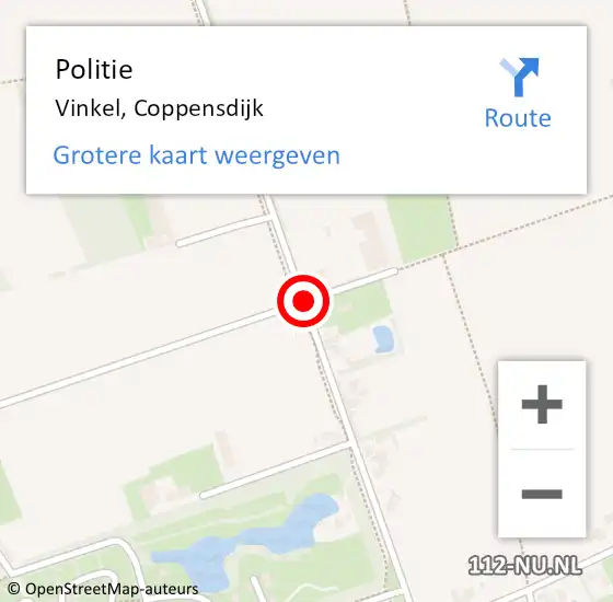 Locatie op kaart van de 112 melding: Politie Vinkel, Coppensdijk op 28 september 2015 17:20